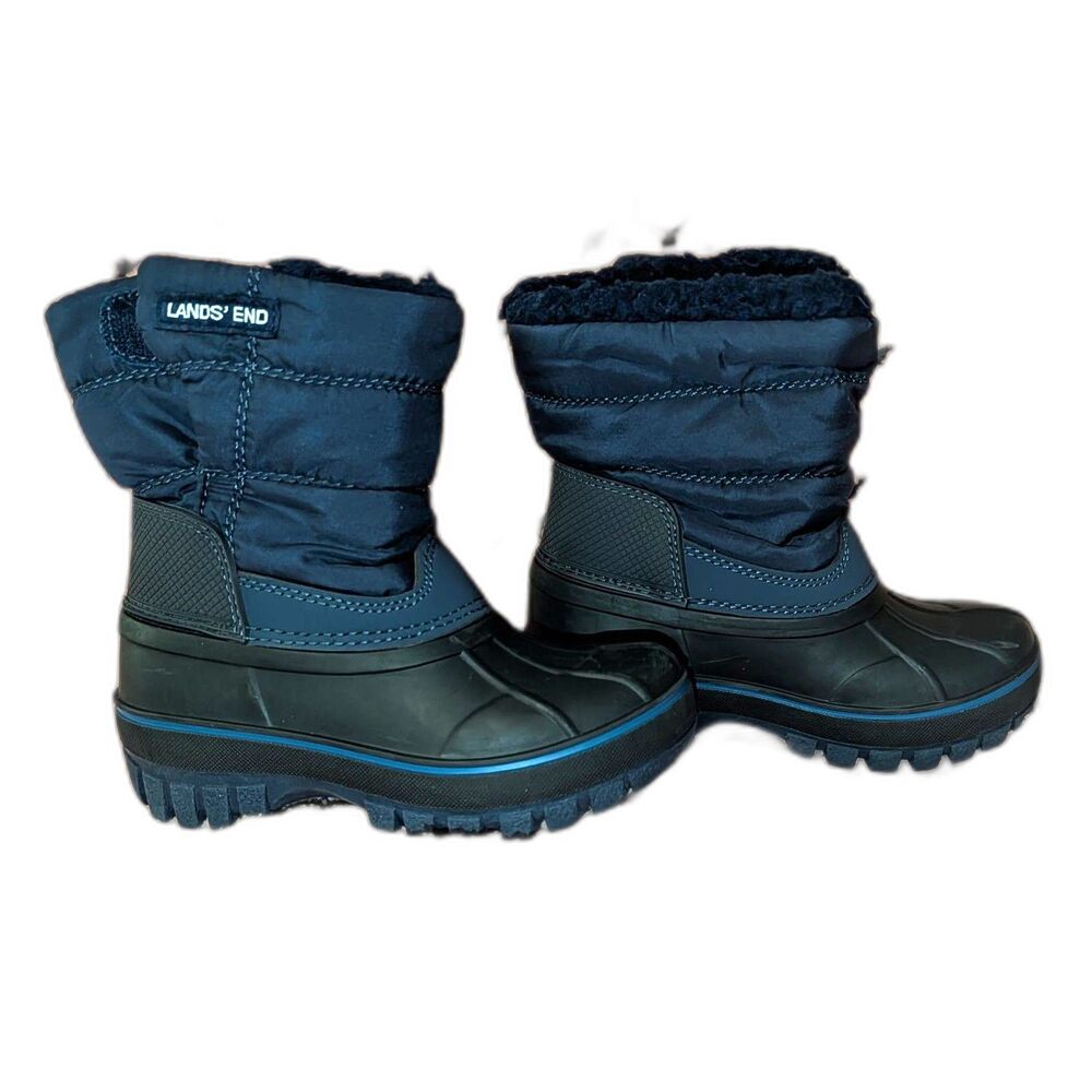 Lands' End Waterproof Unisex Kids Snow Boots Insulated Fleece Lined Size 8 C